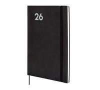 Finocam - Agenda 2026 Semana Vista Vertical | Enero - Diciembre (12 meses) | Agenda Anual 2026 con goma elástica y cinta punto| Tapa Blanda Dynamic Mara - Negro - Catalán