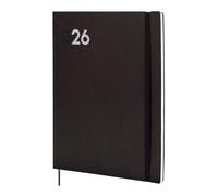 Finocam - Agenda 2026 Semana Vista Vertical | Enero - Diciembre (12 meses) | Agenda Anual 2026 con goma elástica y cinta punto| Tapa Blanda Mara - Negro - Español