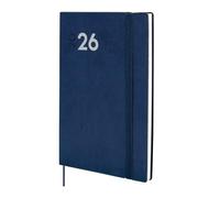 Finocam - Agenda 2026 Semana Vista Vertical | Enero - Diciembre (12 meses) | Agenda Anual 2026 con goma elástica y cinta punto| Tapa Blanda Mara - Azul - Español