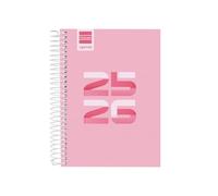 Finocam - Agenda Cool Curso 2025 2026 1 Día Página Septiembre 2025 - Junio 2026 (curso lectivo) + Julio y Agosto resumidos Rosa Español