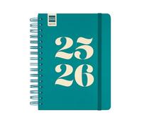 Finocam - Agenda Cosmo Curso 2025 2026 1 Día Página Septiembre 2025- Agosto 2026 (12 meses) Aqua Español