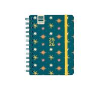 Finocam - Agenda Cosmo Curso 2025 2026 Semana Vista Horizontal Septiembre 2025- Agosto 2026 (12 meses) Stars Español