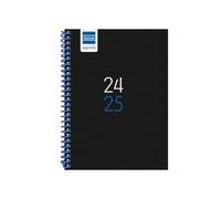 Finocam - Agenda Diva 2024 2025 Semana Vista Horizontal Septiembre 2024 - Junio 2025 (curso lectivo) + Julio y Agosto resumidos Negro Español