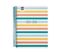 Finocam - Agenda Diva Curso 2025 2026 1 Día Página Septiembre 2025 - Junio 2026 (curso lectivo) + Julio y Agosto resumidos Colors Español