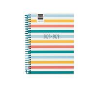 Finocam - Agenda Diva Curso 2025 2026 Semana Vista Horizontal Septiembre 2025 - Junio 2026 (curso lectivo) + Julio y Agosto resumidos Colors Español