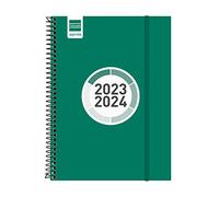 Finocam - Agenda Espir Color 2023 2024 Semana Vista Horizontal Septiembre 2023 - Agosto 2024 (12 meses) Verde Catalán