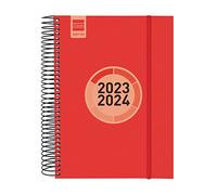 Finocam - Agenda Espir Label 2023 2024 1 Día Página Septiembre 2023 - Agosto 2024 (12 meses) Rojo Español