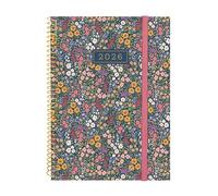 Finocam - Agenda Espiral 2026 Semana Diseño Horizontal | Enero - Diciembre 12 meses | Agenda Anual 2026 con elástico | Cubierta de polipropileno Espiral Design Collection - Flora - Italiano