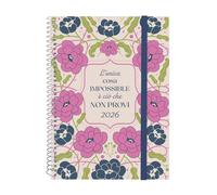 Finocam - Agenda Espiral 2026 Semana Diseño Horizontal | Enero - Diciembre 12 meses | Agenda Anual 2026 | Cubierta de polipropileno Espiral Design Collection - Impossible - Italiano