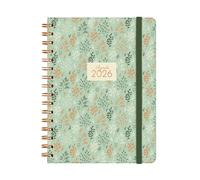 Finocam - Agenda Espiral 2026 Semana Vista Horizontal | Enero - Diciembre (12 meses) | Agenda Anual 2026 con goma elástica | Tapa Dura You - Trigo - Español