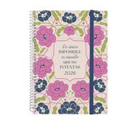 Finocam - Agenda Espiral 2026 Semana Vista Horizontal | Enero - Diciembre (12 meses) | Agenda Anual 2026 | Tapa de polipropileno Espiral Design Collection - Imposible - Español