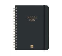 Finocam - Agenda Espiral Alma 2025 Semana Vista Vertical Enero 2025 - Diciembre 2025 (12 meses) Negro Internacional