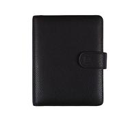 Finocam - Agenda Organizador de Piel 2026 Semana Vista Vertical | Enero - Diciembre (12 meses) | Agenda Organizador anillas con bloc de notas | Open Piel Andrea Negro - Catalán