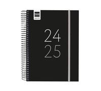 Finocam - Agenda Secundaria 2024 2025 1 Día Página Septiembre 2024 - Junio 2025 (curso lectivo) + Julio y Agosto resumidos Negro Español