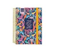 Finocam - Agenda Secundaria Curso 2025 2026 1 Día Página Septiembre 2025 - Junio 2026 (curso lectivo) + Julio y Agosto resumidos Tropical Español