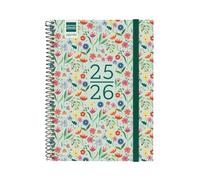 Finocam - Agenda Secundaria Curso 2025 2026 Semana Vista Horizontal Septiembre 2025 - Junio 2026 (curso lectivo) + Julio y Agosto resumidos Fiori Español