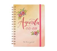 Finocam - Agenda The Flower Journal Curso 2025 2026 Semana Vista Horizontal Septiembre 2025 - Agosto 2026 (12 meses) Rosa Español