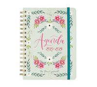 Finocam - Agenda The Flower Journal Curso 2025 2026 Semana Vista Horizontal Septiembre 2025 - Agosto 2026 (12 meses) Verde Español