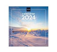 Finocam - Calendario, con imágenes, para pared, 30 x 30 cm, para Notas, de Enero de 2024 a Diciembre de 2024 (12 meses), naturaleza, francés