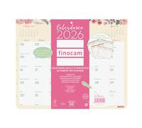 Finocam - Calendario con imán 2026 diseño mensual enero - diciembre 2026 (12 meses) | Calendario 2026 para anotaciones | Planificador mensual Design Bloc - Español