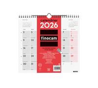 Finocam - Calendario de pared 2026 1 mes por página Enero - Diciembre 2026 (12 meses) | Calendario 2026 para calificar | Planificador mensual Neutral - Español
