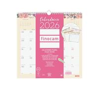 Finocam - Calendario de pared 2026 1 mes por página enero - diciembre 2026 (12 meses) | Calendario 2026 para calificar | Planificador mensual de diseño - Español