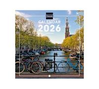 Finocam - Calendario de pared 2026 18x18 cm Mes Vista Enero - Diciembre 2026 + Sep.- Dic. 2025 (4 meses) reducidos | Calendario 2026 | Imágenes Amsterdam - Internacional