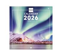 Finocam - Calendario de pared 2026 18x18 cm Mes Vista Enero - Diciembre 2026 + Sep.- Dic. 2025 (4 meses) reducidos | Calendario 2026 | Imágenes Nature - Internacional