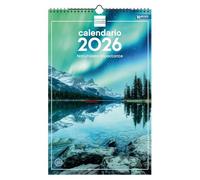 Finocam - Calendario de pared 2026 25x40 cm Mes Vista Enero - Diciembre 2026 + Sep.- Dic. 2025 (4 meses) reducidos | Calendario 2026 | Imágenes Naturaleza - Español