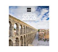 Finocam - Calendario de pared 2026 30x30 cm Mes Vista Enero - Diciembre 2026 + Sep.- Dic. 2025 (4 meses) reducidos | Calendario 2026 | Imágenes Ciudades - Catalán