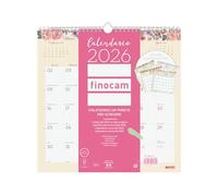 Finocam - Calendario de pared 2026 con diseño mensual de enero a diciembre de 2026, 12 meses | Calendario 2026 para anotaciones | Planificador mensual de diseño - italiano, pared de escritura, 30 x 30