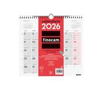 Finocam - Calendario de pared 2026 Diseño mensual enero - diciembre 2026 12 meses | Calendario 2026 para anotaciones | Planificador mensual neutro - italiano, pared de escribir, M - 265x245 mm