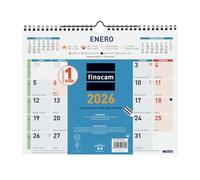 Finocam - Calendario de pared 2026 Mes Vista Enero - Diciembre (12 meses) | Calendario 2026 para anotar | Planificador mensual Color - Español