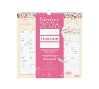 Finocam - Calendario de pared 2026 Mes Vista Enero - Diciembre (12 meses) | Calendario 2026 para anotar | Planificador mensual Design - Español