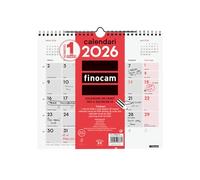 Finocam - Calendario de pared 2026 Mes Vista Enero - Diciembre (12 meses) | Calendario 2026 para anotar | Planificador mensual Neutro Catalán