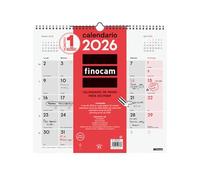 Finocam - Calendario de pared 2026 Mes Vista Enero - Diciembre (12 meses) | Calendario 2026 para anotar | Planificador mensual Neutro - Español