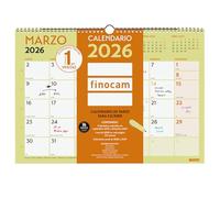 Finocam - Calendario de pared 2026 Mes Vista Enero - Diciembre 2026 + Sep.- Dic. 2025 (4 meses) reducidos | Calendario 2026 | Planificador mensual Grafik - Español
