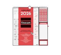 Finocam - Calendario de pared 2026 Plus Mes Vista Enero - Diciembre (12 meses) | Calendario 2026 para anotar | Planificador mensual Neutro Catalán