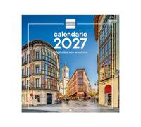 Finocam Calendario de Pared 30x30 para Escribir 2027 | Imágenes Capitales · Idioma: Español - Calendario mensual - Planificación y Organización