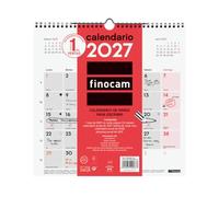 Finocam Calendario de Pared Escribir 2027 | Neutro · Idioma: Español | Calendario mensual. Planificación y Organización. Ideal para la oficina y para el hogar