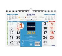 Finocam - Calendario de Pared Números Grandes 2026 Mes Vista Enero - Diciembre (12 meses) | Calendario 2026 | Planificador mensual Color - Español