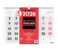 Finocam - Calendario de Pared Números Grandes 2026 Mes Vista Enero - Diciembre (12 meses) | Calendario 2026 | Planificador mensual Neutro - Español