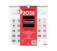 Finocam - Calendario de Pared Números Grandes 2026 Mes Vista Enero - Diciembre (12 meses) | Calendario 2026 | Planificador mensual Neutro - Español