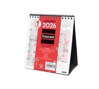 Finocam - Calendario de sobremesa 2026 Mes Vista Enero - Diciembre (12 meses) | Calendario 2026 | Planificador mensual Neutro Catalán