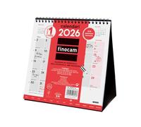 Finocam - Calendario de sobremesa 2026 Mes Vista Enero - Diciembre (12 meses) | Calendario 2026 | Planificador mensual Neutro Catalán