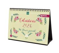 Finocam - Calendario de sobremesa 2026 Mes Vista Enero - Diciembre 2026 + Sep.- Dic. 2025 (4 meses) reducidos | Calendario 2026 | Imágenes The Flower Journal - Español