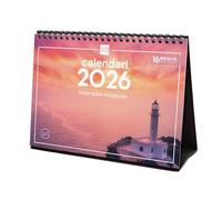Finocam - Calendario de sobremesa 2026 Mes Vista Enero - Diciembre 2026 + Sep.- Dic. 2025 (4 meses) reducidos | Calendario 2026 | Imágenes Atardeceres mágicos - Catalán
