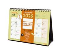 Finocam - Calendario de sobremesa 2026 Mes Vista Enero - Diciembre 2026 + Sep.- Dic. 2025 (4 meses) reducidos | Calendario 2026 | Planificador mensual Trendy Grafik Catalán