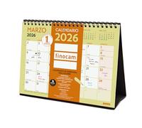 Finocam - Calendario de sobremesa 2026 Mes Vista Enero - Diciembre 2026 + Sep.- Dic. 2025 (4 meses) reducidos | Calendario 2026 | Planificador mensual Grafik - Español