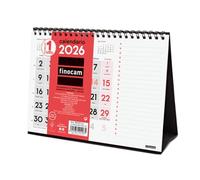 Finocam - Calendario de Sobremesa Números Grandes 2026 Mes Vista Enero - Diciembre (12 meses) | Calendario 2026 | Planificador mensual Neutro - Español